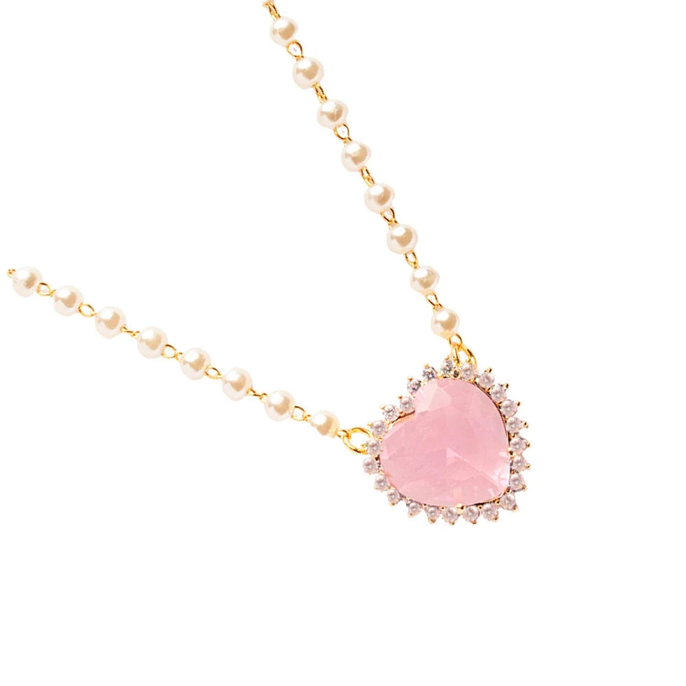 Colar Coração Rosa Mágica