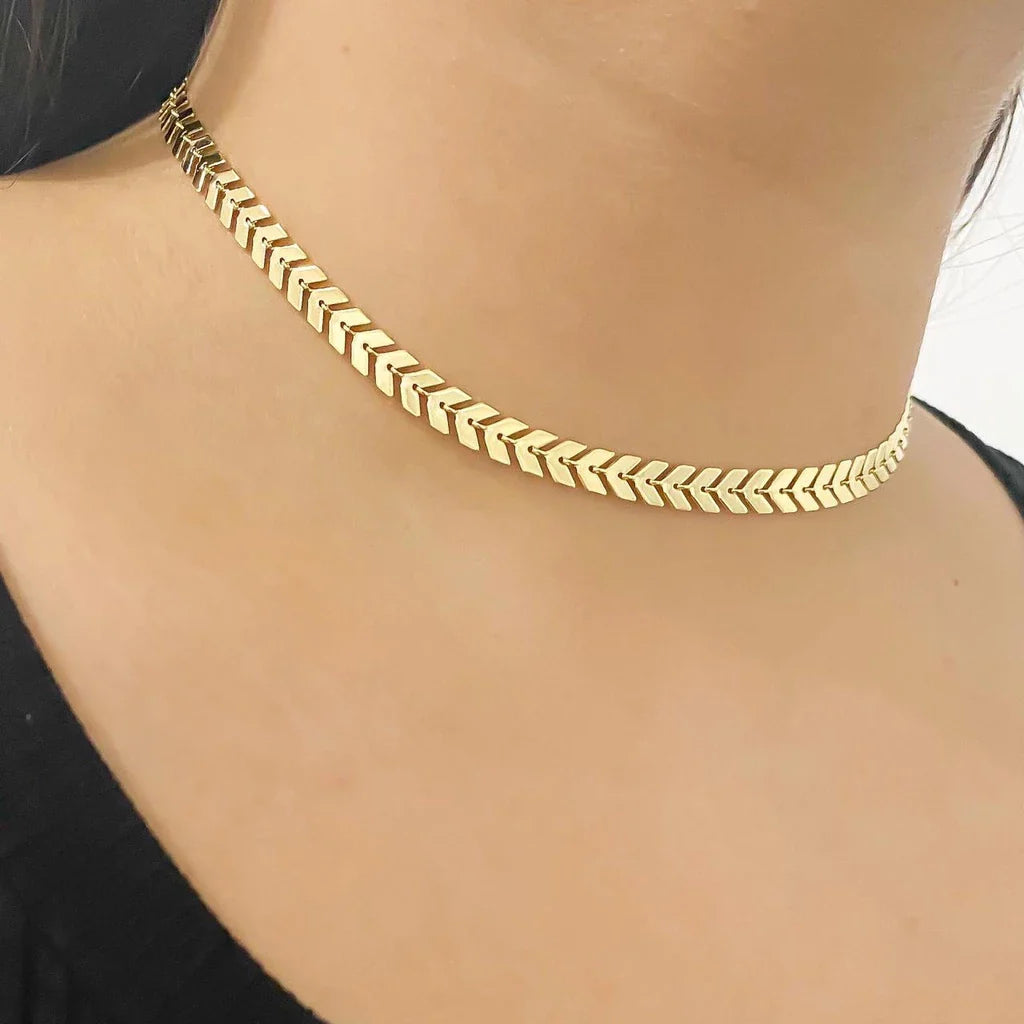 Colar Choker Escama De Peixe