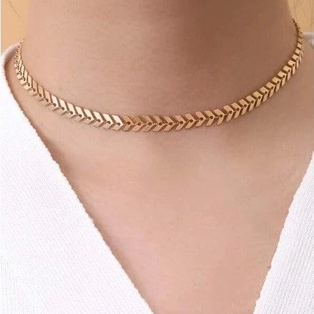 Colar Choker Escama De Peixe