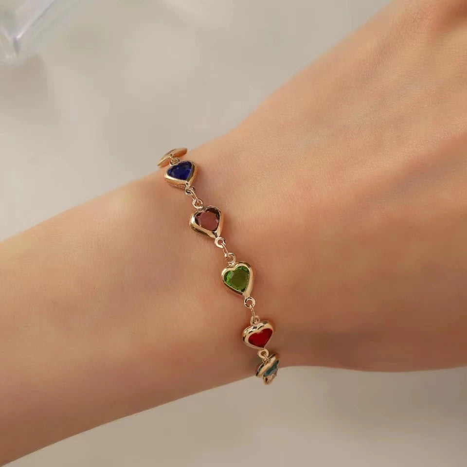 Pulseira Coração Colorido