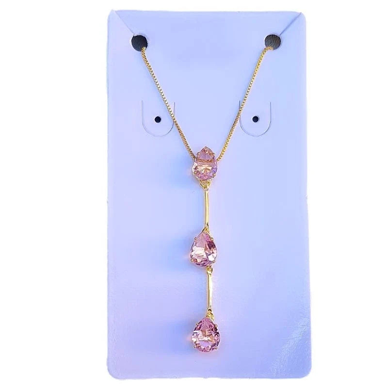 Colar gravatinha gota de zircônia