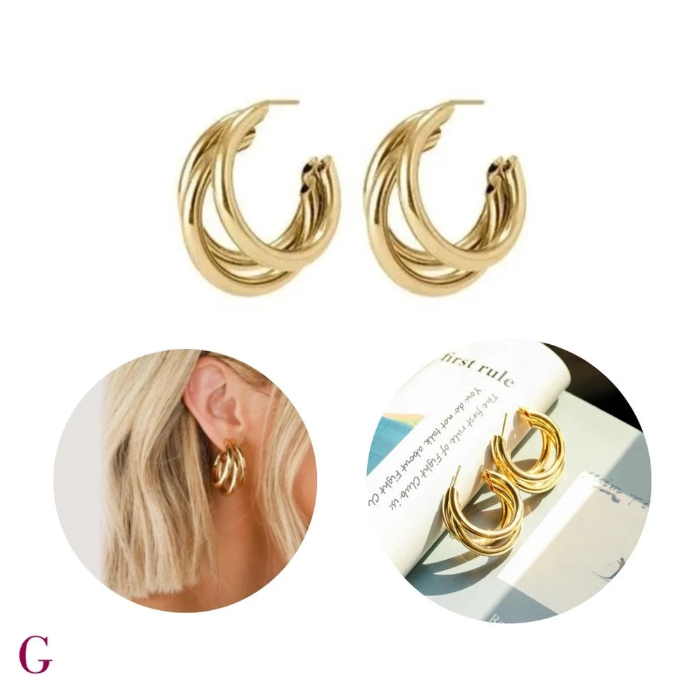 Brinco Argola Tripla