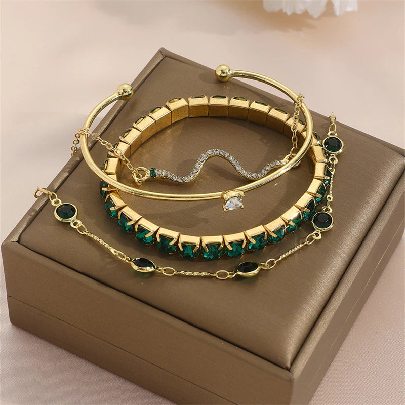 Conjunto de 4 pulseiras Snake