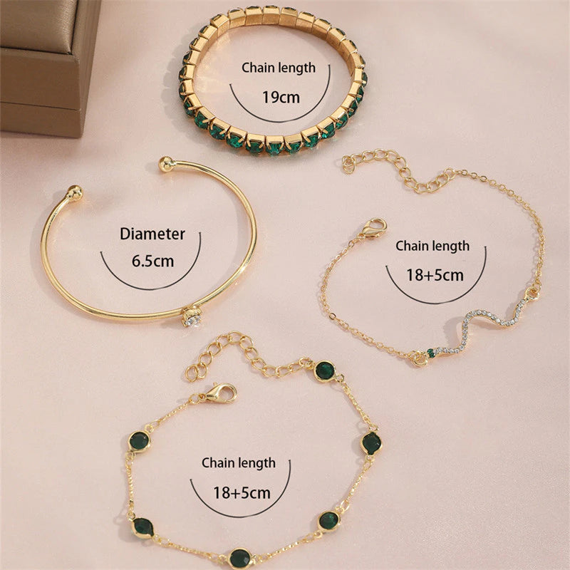 Conjunto de 4 pulseiras Snake