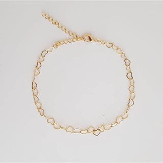 Pulseira Elo de Coração Folheado