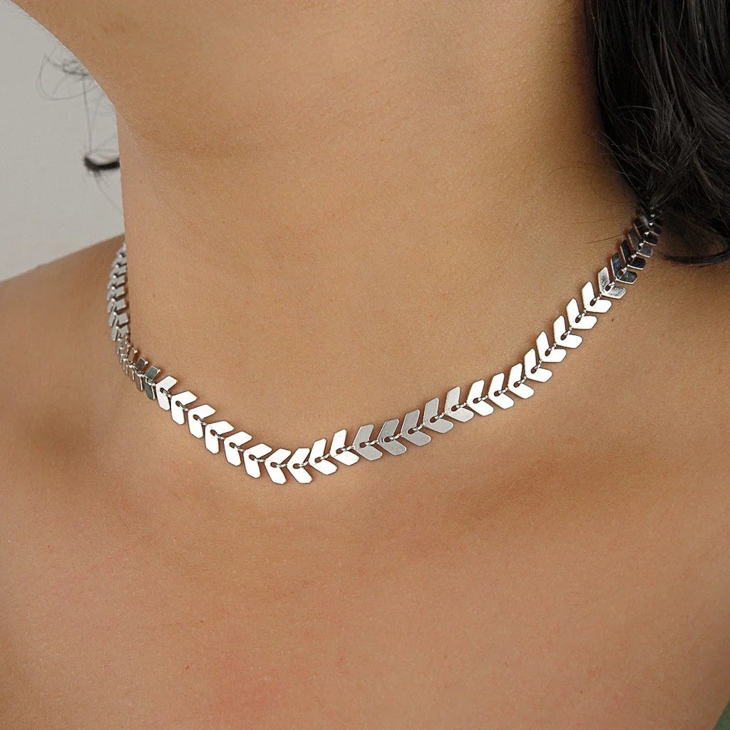 Colar Choker Escama De Peixe