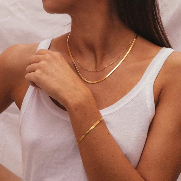 Conjunto Colar Laminado e Pulseira Netuno