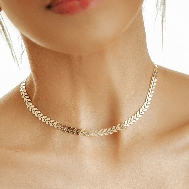 Colar Choker Escama De Peixe