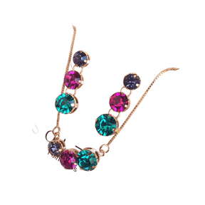 Conjunto de Pedraria em Trio Colorido