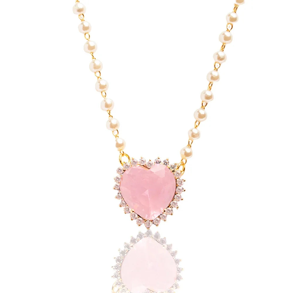 Colar Coração Rosa Mágica
