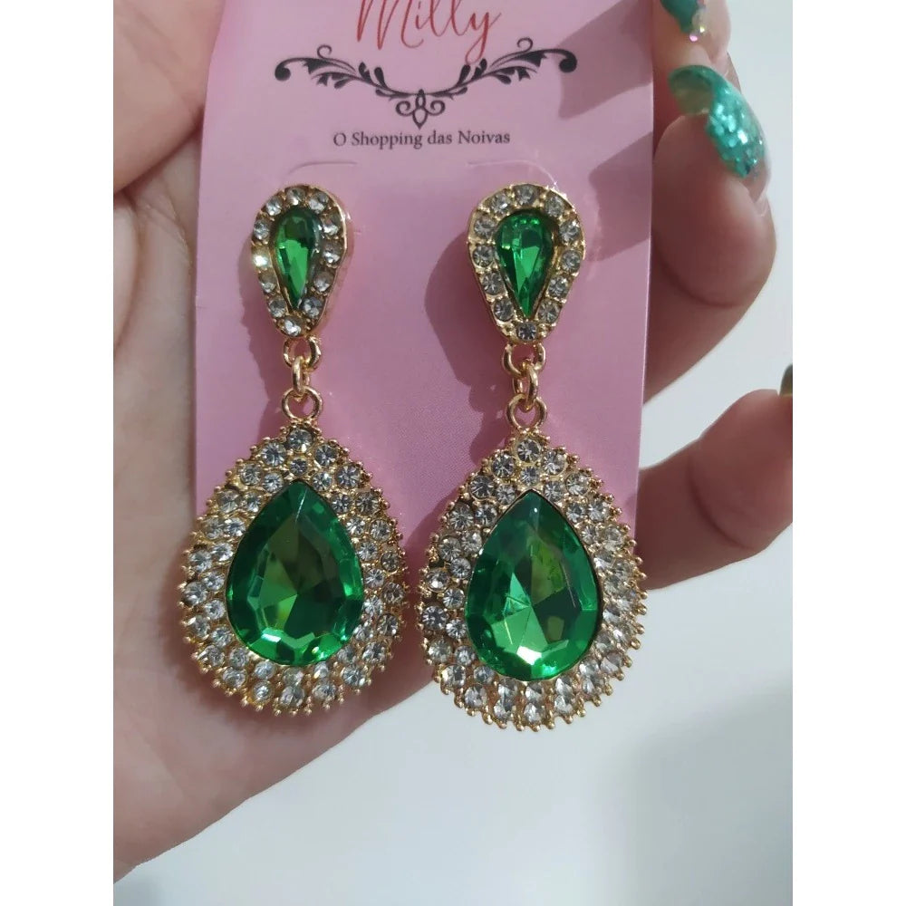 Brinco Strass Dourado