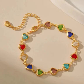 Pulseira Coração Colorido