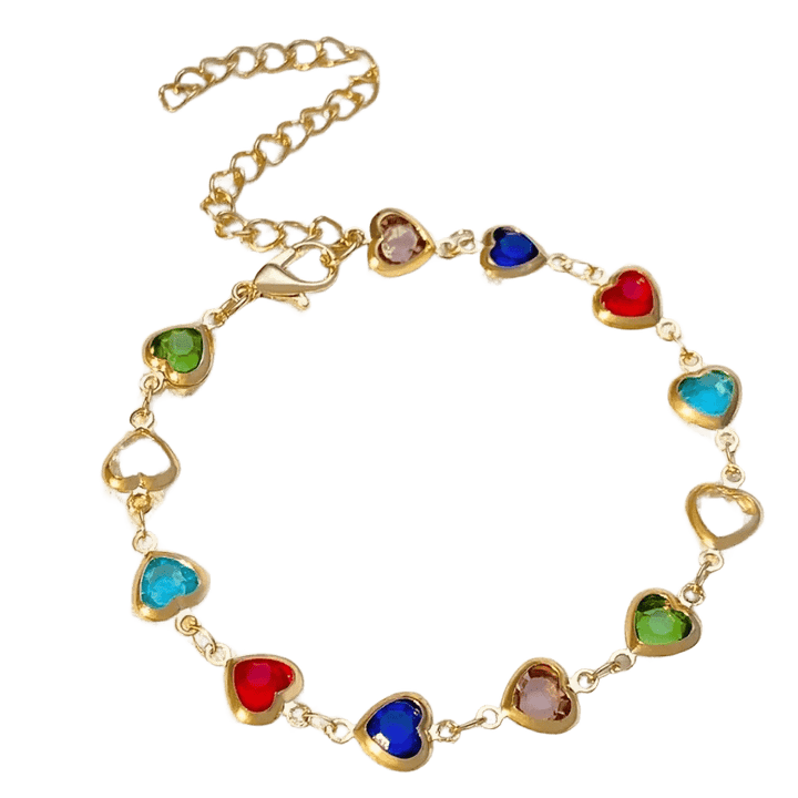 Pulseira Coração Colorido