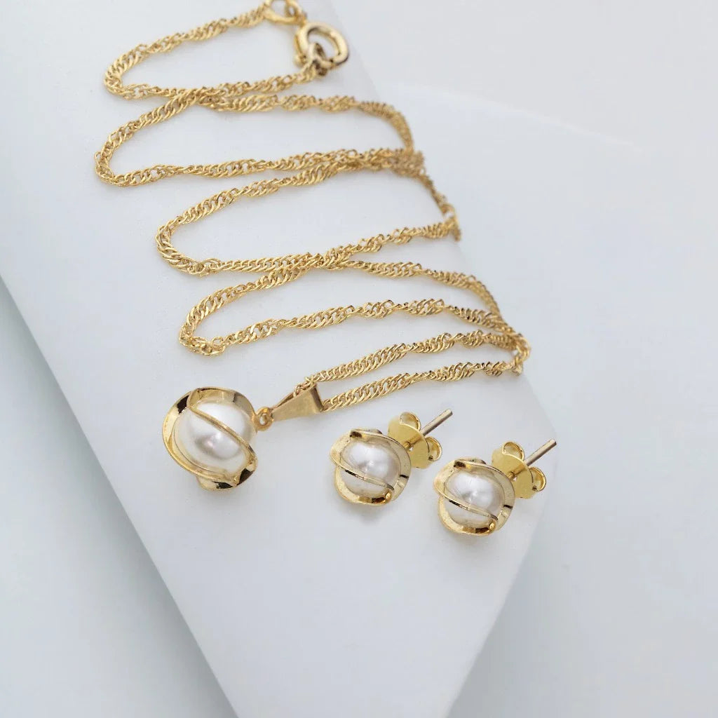 Conjunto delicado Paulina Pérolas