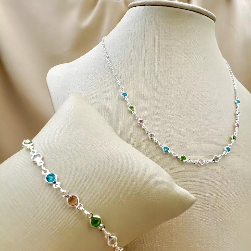 Conjunto Colar + Pulseira Jardim Secreto