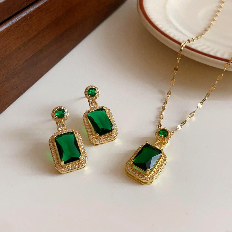 Conjunto Strass Esmeralda