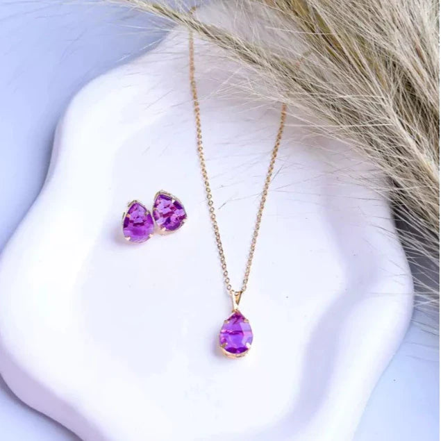 Conjunto  Ponto de luz Colar e Brinco