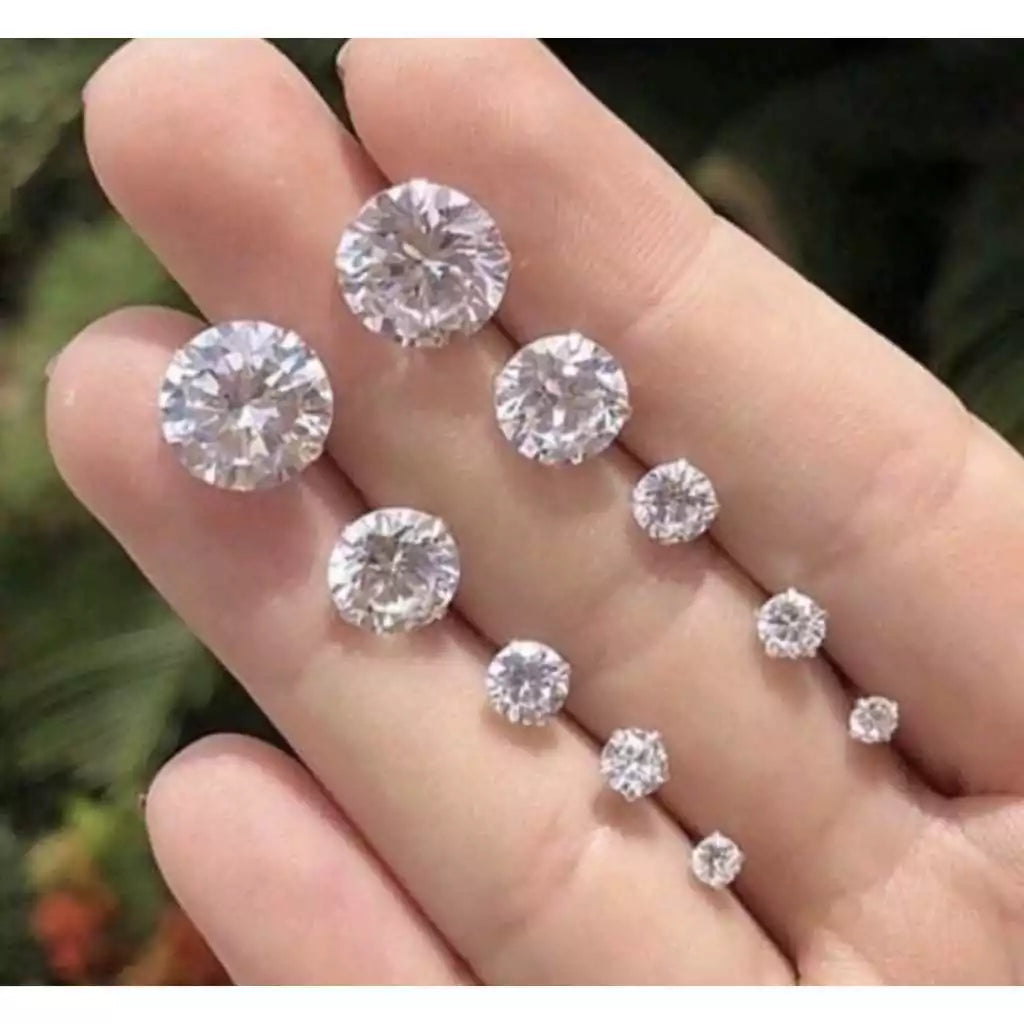 Brinco De Pedra Zircônia Strass Ponto de luz