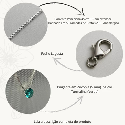 Colar Luz Verde Turmalina