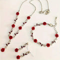Conjunto 3 Peças de Rosa Vermelha.