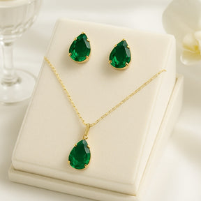 Colar e Brinco Gotas no Oceano