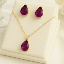 Colar e Brinco Gotas no Oceano