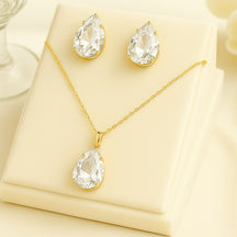 Colar e Brinco Gotas no Oceano