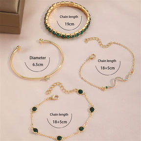 Conjunto de 4 pulseiras Snake