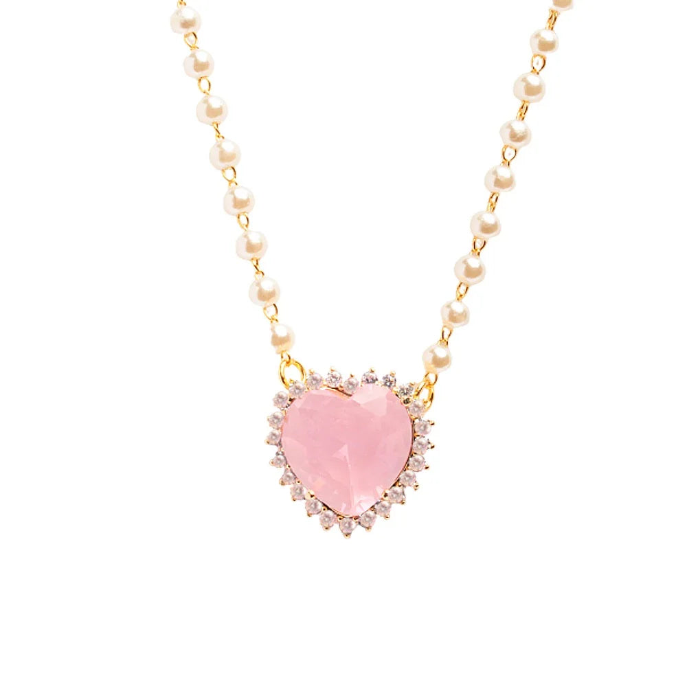 Colar Coração Rosa Mágica