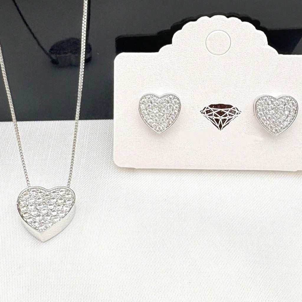 Conjunto Colar e Brincos com zircônias