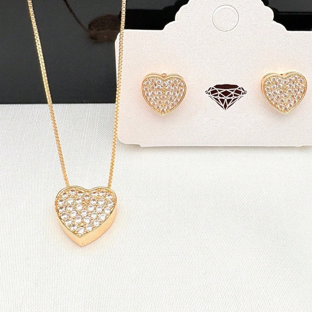 Conjunto Colar e Brincos com zircônias