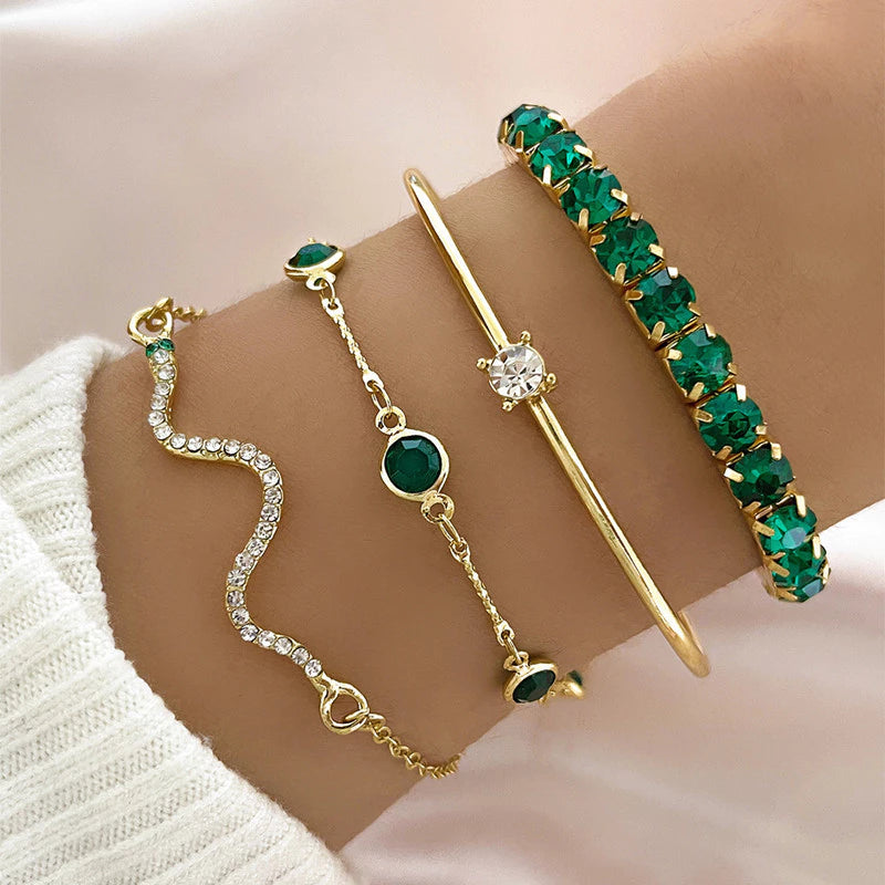 Conjunto de 4 pulseiras Snake