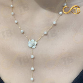 Colar Pérolas com Rosa