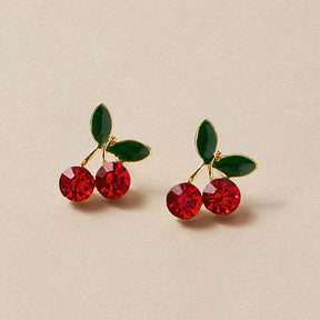 Brincos Diamante Cereja